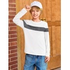 image:imageImily Bela Kids Boys Long Sleeve T Shirts Color Block 514 Years  CrewneckCasual LooseBasic TeesWhite