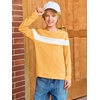 image:imageImily Bela Kids Boys Long Sleeve T Shirts Color Block 514 Years  CrewneckCasual LooseBasic TeesYellow
