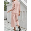 image:imageImily Bela Womens 2 Piece Sweatsuit Long Sleeve Top and Wide Leg Pants  Lapel V Neck Shirt Fall Lounge And Streetwear Trendy Matching Tracksuit Relaxed SilhouetteLight Pink