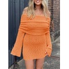 image:imageImily Bela Womens Beach Swimsuit Cover Up  Summer Off The Shoulder Long Bell Sleeve Sheer Mini DressOrange