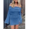 image:imageImily Bela Womens Beach Swimsuit Cover Up  Summer Off The Shoulder Long Bell Sleeve Sheer Mini DressRoyal Blue