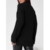 image:imageImily Bela Womens Cable Knit Half Zip Sweater Fall Oversized Pullover Tops  Quarter ZipCable KnitCollaredChunky KnitLong SleeveOversizedLoose FitBlack