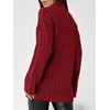 image:imageImily Bela Womens Cable Knit Half Zip Sweater Fall Oversized Pullover Tops  Quarter ZipCable KnitCollaredChunky KnitLong SleeveOversizedLoose FitBurgundy