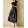 image:imageImily Bela Womens Casual Cap Sleeve Midi Dress  Crewneck Swing Flowy Empire Waist Summer 2025 TrendyBlack