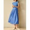 image:imageImily Bela Womens Casual Cap Sleeve Midi Dress  Crewneck Swing Flowy Empire Waist Summer 2025 TrendyBlue