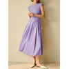 image:imageImily Bela Womens Casual Cap Sleeve Midi Dress  Crewneck Swing Flowy Empire Waist Summer 2025 TrendyLight Purple