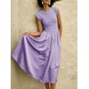 image:imageImily Bela Womens Casual Cap Sleeve Midi Dress  Crewneck Swing Flowy Empire Waist Summer 2025 TrendyLight Purple