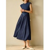 image:imageImily Bela Womens Casual Cap Sleeve Midi Dress  Crewneck Swing Flowy Empire Waist Summer 2025 TrendyNavy