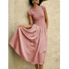 image:imageImily Bela Womens Casual Cap Sleeve Midi Dress  Crewneck Swing Flowy Empire Waist Summer 2025 TrendyPink