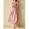 image:imageImily Bela Womens Casual Cap Sleeve Midi Dress  Crewneck Swing Flowy Empire Waist Summer 2025 TrendyPink