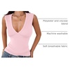 image:imageImily Bela Womens Sexy Plunge Deep V Neck Going Out Tank Top Summer Sleeveless Slim Fitted Workout Tops Light Pink