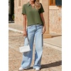 image:imageImily Bela Womens Short Sleeve Polo Shirts V Neck Collared TopsArmy Green