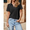 image:imageImily Bela Womens Short Sleeve Polo Shirts V Neck Collared TopsBlack