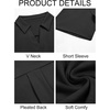 image:imageImily Bela Womens Short Sleeve Polo Shirts V Neck Collared TopsBlack