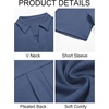 image:imageImily Bela Womens Short Sleeve Polo Shirts V Neck Collared TopsBlue Gray