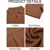 image:imageImily Bela Womens Short Sleeve Polo Shirts V Neck Collared TopsBrown