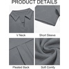 image:imageImily Bela Womens Short Sleeve Polo Shirts V Neck Collared TopsDark Gray