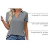 image:imageImily Bela Womens Short Sleeve Polo Shirts V Neck Collared TopsDark Gray