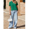 image:imageImily Bela Womens Short Sleeve Polo Shirts V Neck Collared TopsDark Green