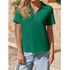 image:imageImily Bela Womens Short Sleeve Polo Shirts V Neck Collared TopsDark Green