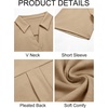 image:imageImily Bela Womens Short Sleeve Polo Shirts V Neck Collared TopsKhaki