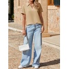 image:imageImily Bela Womens Short Sleeve Polo Shirts V Neck Collared TopsKhaki