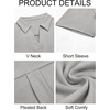 image:imageImily Bela Womens Short Sleeve Polo Shirts V Neck Collared TopsLight Gray