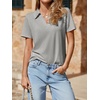 image:imageImily Bela Womens Short Sleeve Polo Shirts V Neck Collared TopsLight Gray