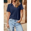 image:imageImily Bela Womens Short Sleeve Polo Shirts V Neck Collared TopsNavy