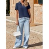 image:imageImily Bela Womens Short Sleeve Polo Shirts V Neck Collared TopsNavy