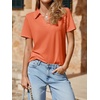 image:imageImily Bela Womens Short Sleeve Polo Shirts V Neck Collared TopsOrange