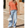 image:imageImily Bela Womens Short Sleeve Polo Shirts V Neck Collared TopsOrange