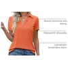 image:imageImily Bela Womens Short Sleeve Polo Shirts V Neck Collared TopsOrange