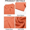 image:imageImily Bela Womens Short Sleeve Polo Shirts V Neck Collared TopsOrange