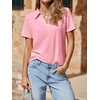 image:imageImily Bela Womens Short Sleeve Polo Shirts V Neck Collared TopsPink