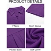 image:imageImily Bela Womens Short Sleeve Polo Shirts V Neck Collared TopsPurple