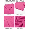 image:imageImily Bela Womens Short Sleeve Polo Shirts V Neck Collared TopsRose Red