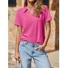 image:imageImily Bela Womens Short Sleeve Polo Shirts V Neck Collared TopsRose Red