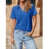 image:imageImily Bela Womens Short Sleeve Polo Shirts V Neck Collared TopsRoyal