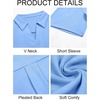 image:imageImily Bela Womens Short Sleeve Polo Shirts V Neck Collared TopsSky Blue