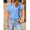 image:imageImily Bela Womens Short Sleeve Polo Shirts V Neck Collared TopsSky Blue