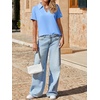 image:imageImily Bela Womens Short Sleeve Polo Shirts V Neck Collared TopsSky Blue