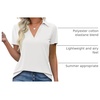 image:imageImily Bela Womens Short Sleeve Polo Shirts V Neck Collared TopsWhite