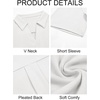 image:imageImily Bela Womens Short Sleeve Polo Shirts V Neck Collared TopsWhite