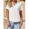image:imageImily Bela Womens Short Sleeve Polo Shirts V Neck Collared TopsWhite