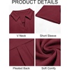 image:imageImily Bela Womens Short Sleeve Polo Shirts V Neck Collared TopsWine Red