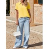 image:imageImily Bela Womens Short Sleeve Polo Shirts V Neck Collared TopsYellow