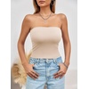 image:imageImily Bela Womens Summer Strapless Tube Tops Y2K Going Out Fitted Shirts  BandeauClubwearSoft Stretchy Basic Casual CamiSpring Summer Fall OfficeApricot