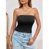 image:imageImily Bela Womens Summer Strapless Tube Tops Y2K Going Out Fitted Shirts  BandeauClubwearSoft Stretchy Basic Casual CamiSpring Summer Fall OfficeBlack