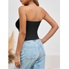 image:imageImily Bela Womens Summer Strapless Tube Tops Y2K Going Out Fitted Shirts  BandeauClubwearSoft Stretchy Basic Casual CamiSpring Summer Fall OfficeBlack